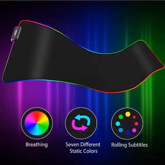 Grand tapis de souris étendu personnalisé RGB LED, tapis de clavier lumineux, cadeau de Promotion, tapis de bureau Gamer, tapis de souris de jeu en caoutchouc naturel, accessoires d'ordinateur de Gamer